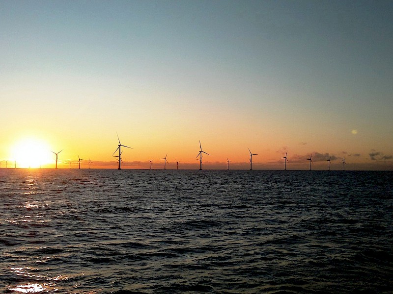 Wind turbines on water