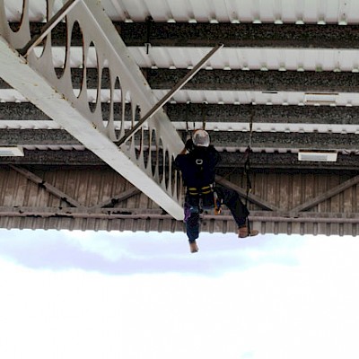 Dunfermline Athletic Football Club. East End Park Stadium 2011 - Industrial Rope Access