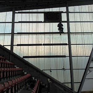 Equinox Installs Memorial Banner at East End Park Stadium