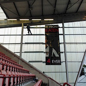 Equinox Installs Memorial Banner at East End Park Stadium